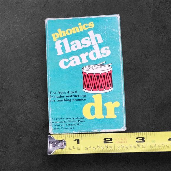Vintage 1970s Warren Phonics Flash Cards Teaching Aid Ephemera Complete Set - Picture 8 of 9